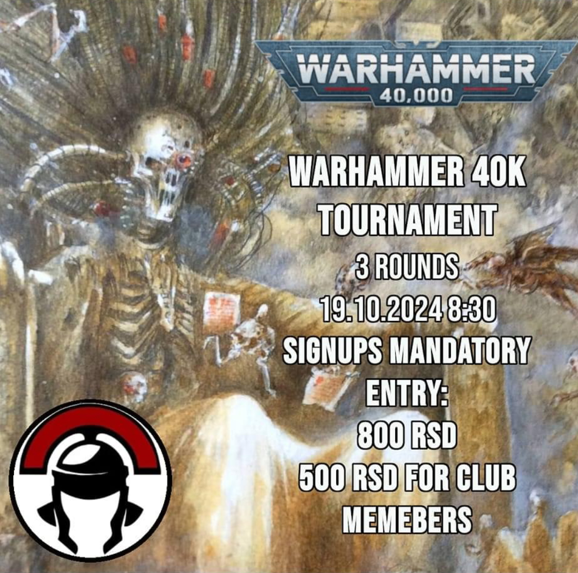 Singidunum Gaming Club October 2024 Warhammer 40K Tournament